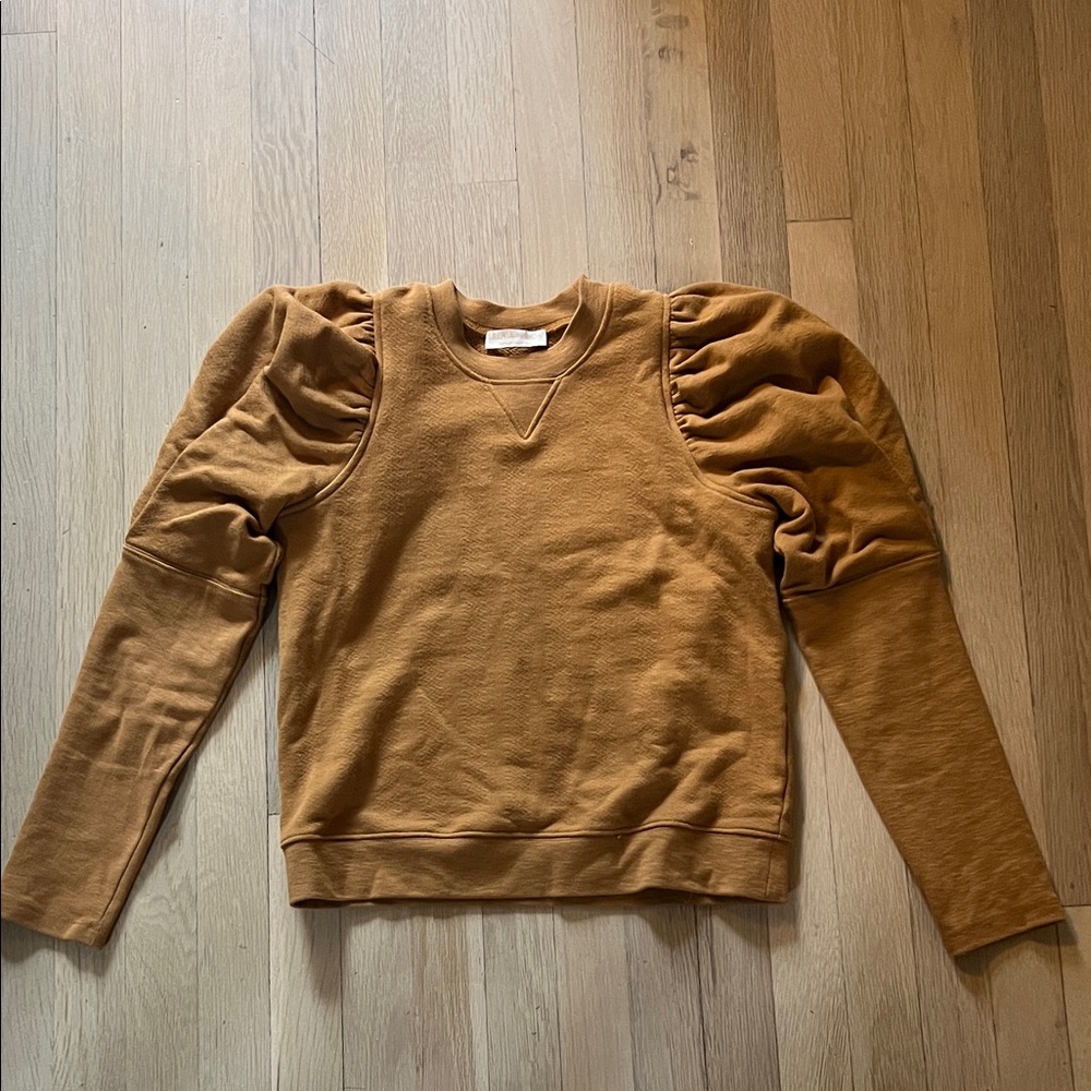 Brown Puff Sleeve Sweatshirt